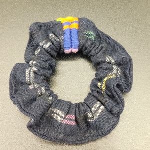 Hair Scrunchie Handmade Guatamala Hair Tie Blue